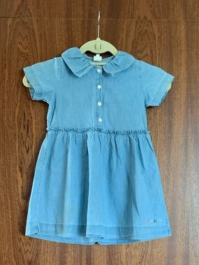 Bonton Light Blue Denim Button-Front Toddler Dress